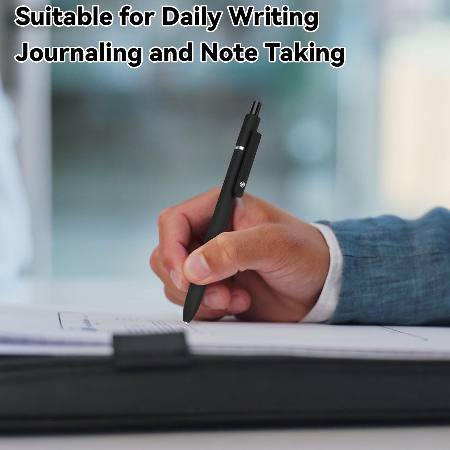 FIOVER Gel Pens, 6pcs 0.5mm Fine Point Black Ink, Smooth Writing Pens for Journaling, Nurse Aesthetic Cute Office School Supplies, Gifts for Women and Men(6Pcs Black White Grey-Black Ink)