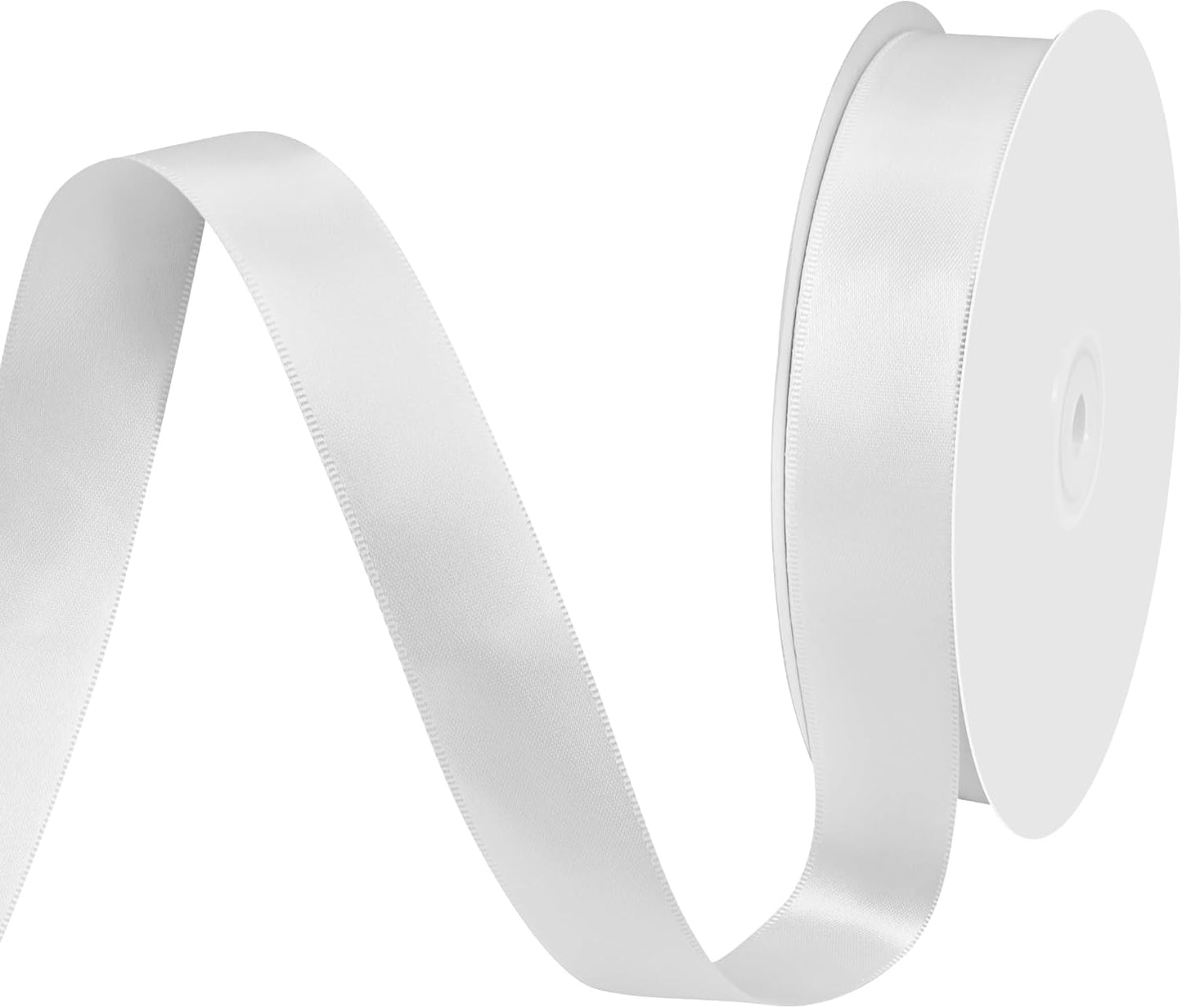 White Satin Ribbon 1" X 50 Yards Solid Color Double Faced Ribbons Perfect for Crafts Wedding Decor Bow Making Arts Sewing and More