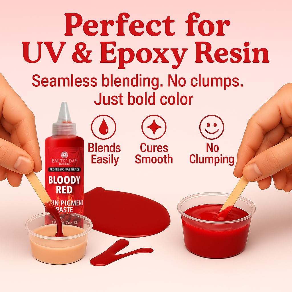 Bloody Red Epoxy Resin Pigment Paste XL (191g/6.7oz) – Opaque Epoxy Dye & High Concentration Coloring Paste, Mica Powder Alternative for Resin Art, Jewelry, Tumblers, River Tables & Crafts
