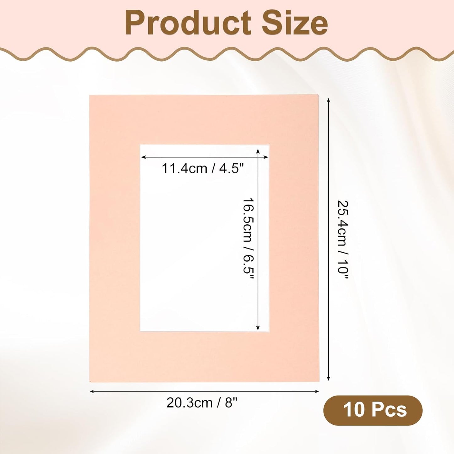 uxcell 10Pcs Picture Mats, 8 x 10 Mat Board Center for 5 x 7 Pictures Acid Free White Core Bevel Cut Frame Mattes for Display Art Measuring, Lotus Root