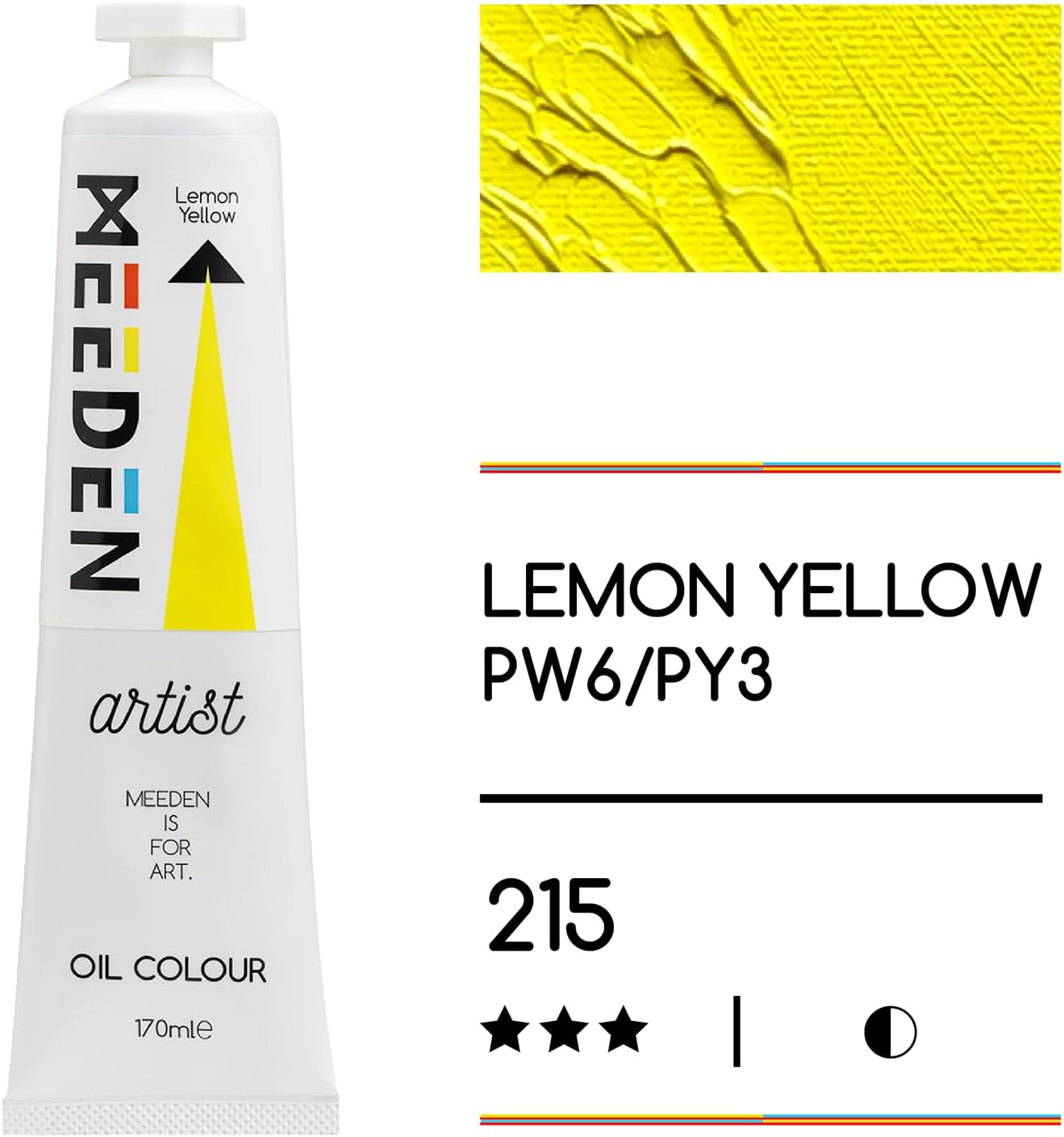 MEEDEN Artist Grade Oil Paint: Lemon Yellow - 170ml/5.7oz Tube - Professional Art Paints for Canvas Painting