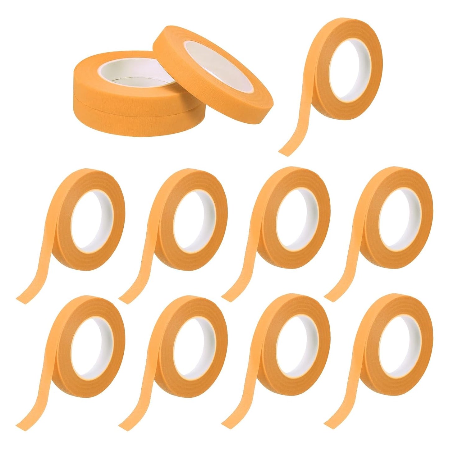 MECCANIXITY 12 Rolls Floral Tapes, 30 Yard x 1/16 in Florist Crepe Flowers Bouquets Tape Adhesive Waterproof for Flower Arranging Wrapping, Orange