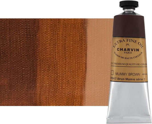 Charvin Extra Fine Oil Paint, Mummy Brown 60 mL - Triple-Milled, Rich Texture, Poppy Oil-Based, Light-Fast, Handmade, Archival Quality