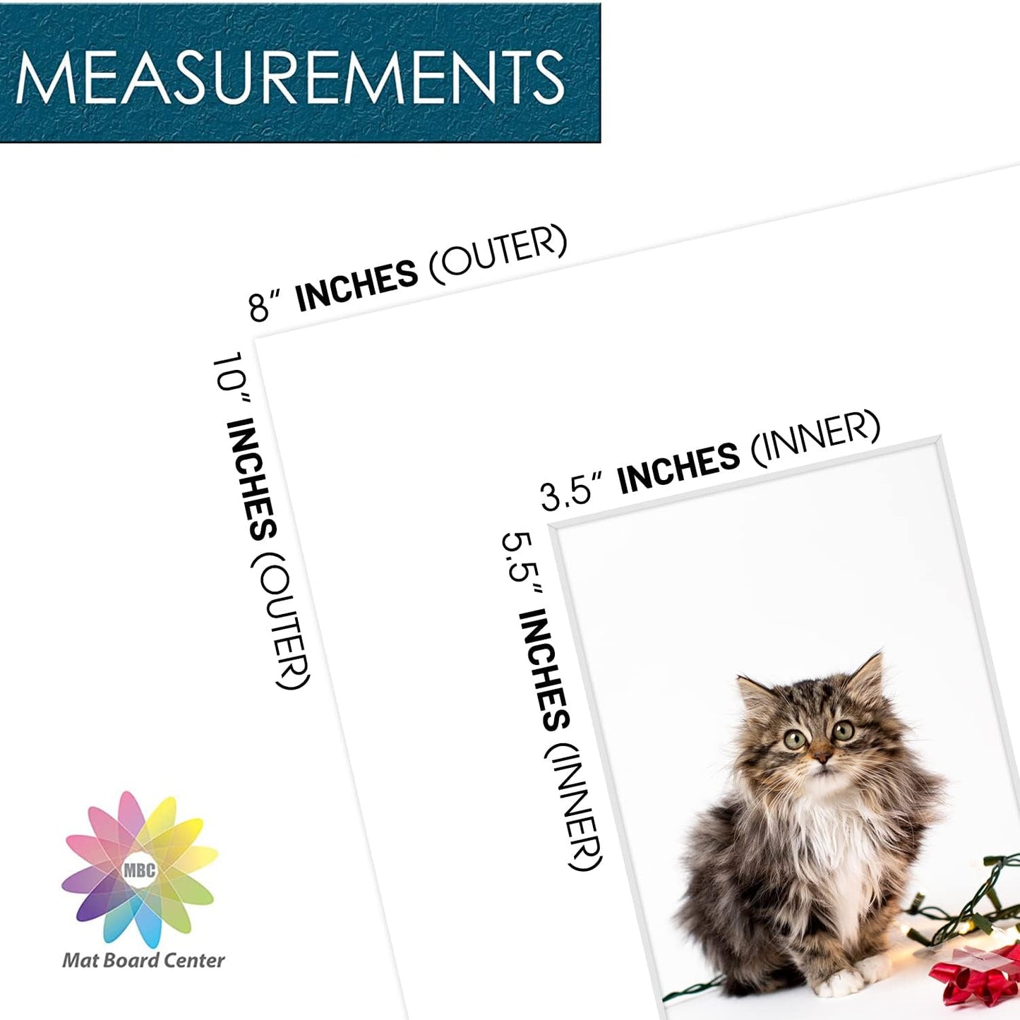 Mat Board Center, Pack of 20, 8x10 for 4x6 White Photo Picture Mats - Acid Free, 4-ply Thickness, White Core - for Pictures, Photos, Framing