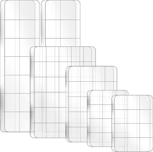 6Pcs Acrylic Blocks for Stamping Set Clear Stamping Blocks Tools with Grid Lines, Stamps for Crafting Card Making Scrapbooking Tools