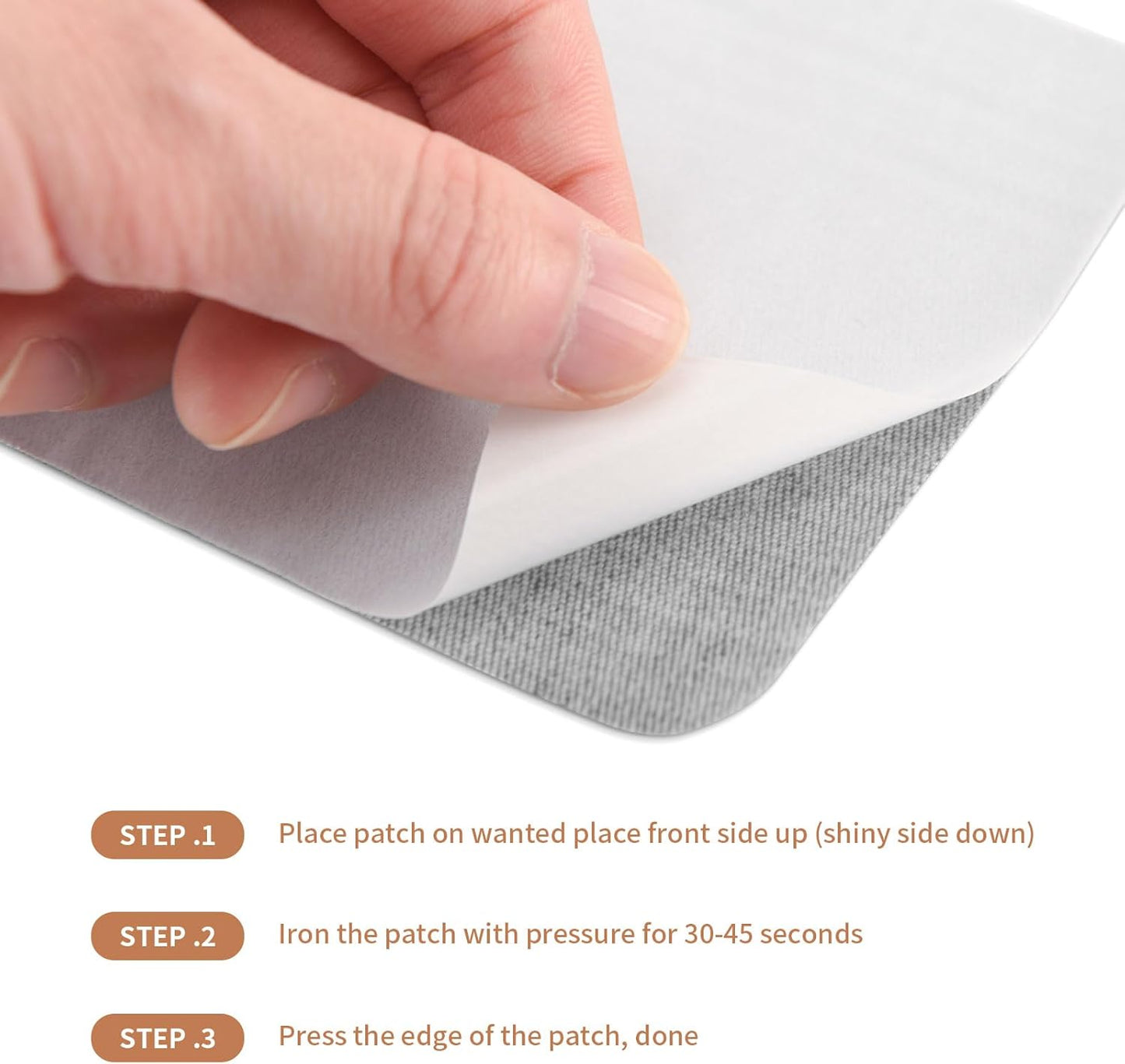 Tatuo 30 Pieces Iron on Patches for Clothing Repair Fabric Patches Iron on for Denim Jean Repair Decorating Kit Canvas Fabric for Puffer Down Jacket(Regular Color)