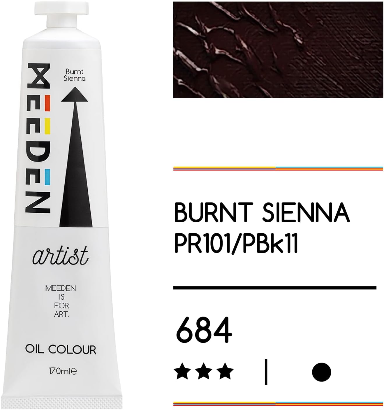 MEEDEN Artist Grade Oil Paint: Burnt Sienna - 170ml/5.7oz Tube - Professional Art Paints for Canvas Painting