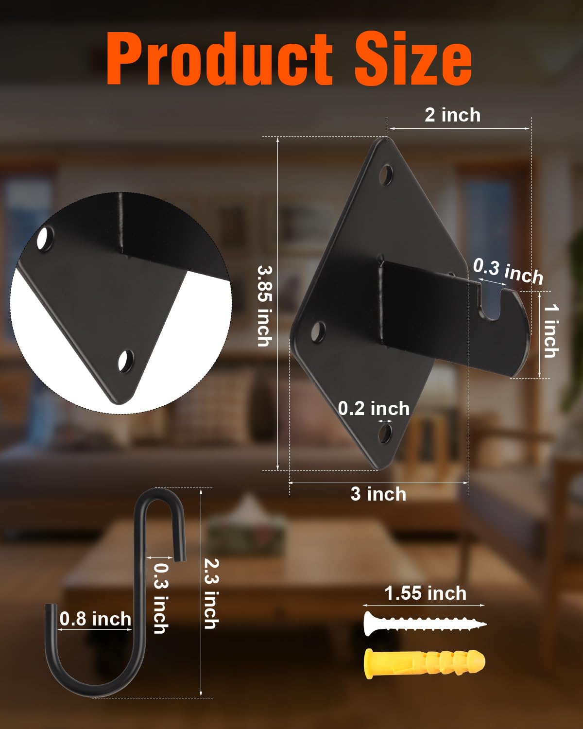 Gridwall Mount Brackets, 30 Pcs Wall Grid Panel Accessory with 150Pcs Wall Mount Screws and 4 Pcs S Hooks for Wire Wall Grid Clothing Store Cloakroom Retail Display Wall Organization.