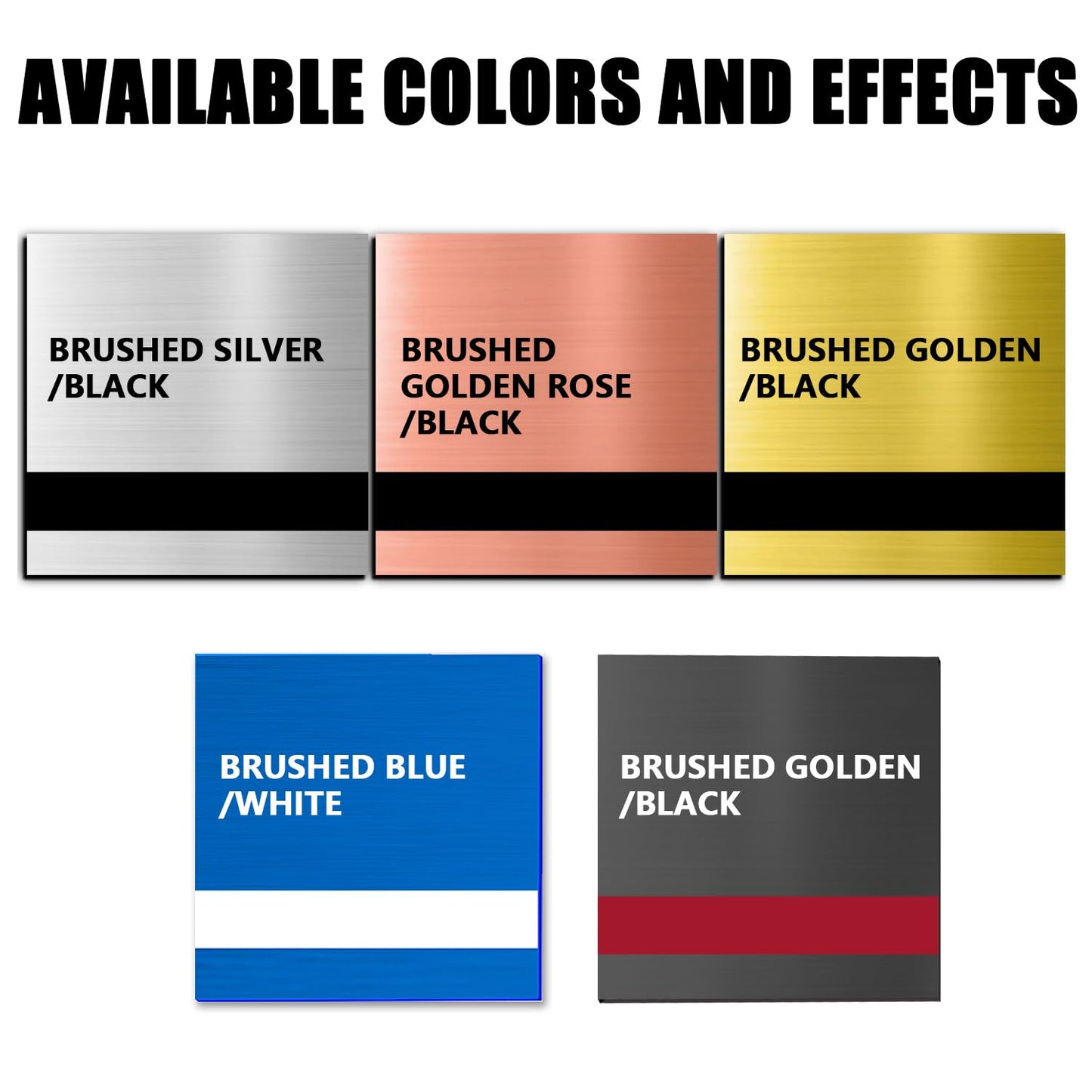 5PCS Laser Engraving Double Color ABS Plastic Sheet,Two-Tone Laserable Engraving Plastic Sheets for Name Badge,Office Label,Laser Artistic Product,Size 11.73" x 11.73",Brushed Combo