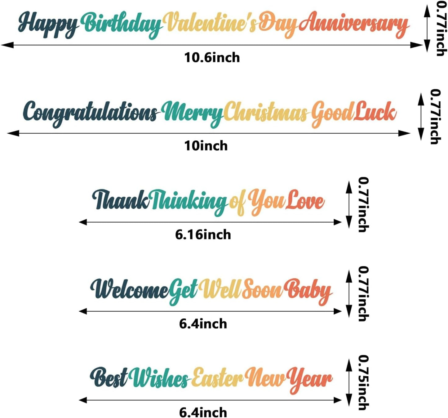 YKW Word Die Cuts for Card Making, Happy Birthday Merry Christmas Anniversary Congratulations Thank You Metal Cutting Dies, for DIY Scrapbooking Photo Albums Crafts Holiday Words Paper Art