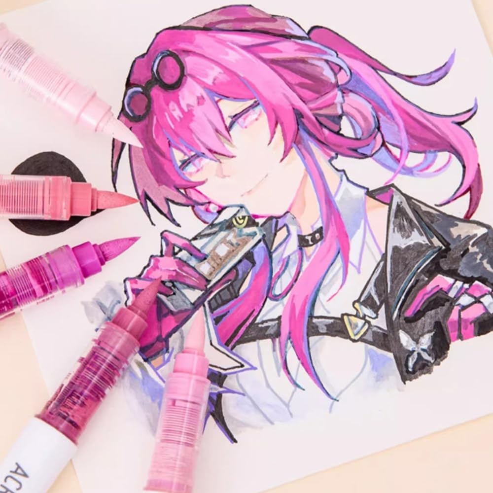 126 Colors Acrylic Paint Markers, Soft Brush Tip Acrylic Paint Pens for Paper, Rock Painting, Glass, Mugs, Fabric, Water Based Drawing Marker Set, Acrylic Painter Ink