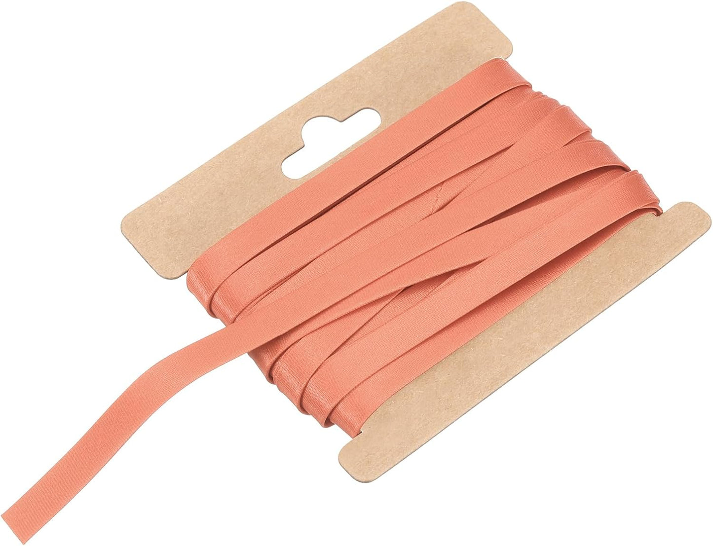 MECCANIXITY Double Fold Bias Tape for Sewing 1/3 Inch x 6 Yards Satin Pre-fold Continuous Binding Tape for Seaming Quilting Hemming Binding DIY Crafts, Light Red