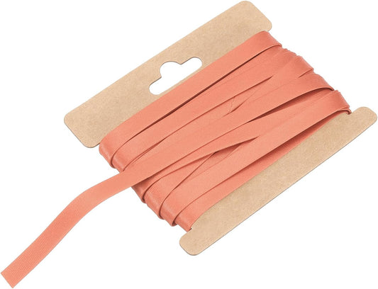 MECCANIXITY Double Fold Bias Tape for Sewing 1/3 Inch x 6 Yards Satin Pre-fold Continuous Binding Tape for Seaming Quilting Hemming Binding DIY Crafts, Light Red