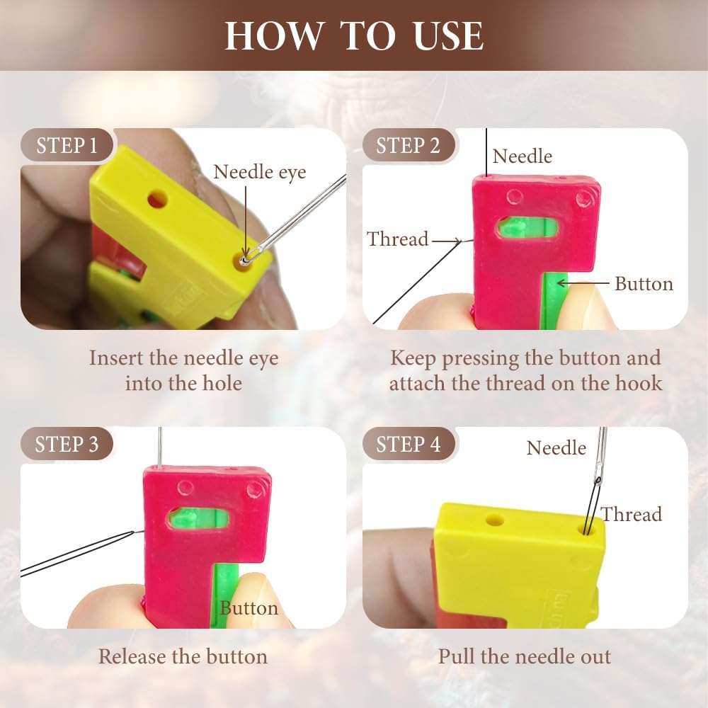 Automatic Needle Threader,2024 New Plastic Needle Threaders,Used to Quickly Thread The Thread Into The Needle Hole, Suitable for The Elderly and Those Who Like to Do Needlework(Random Color) (1 PCS)