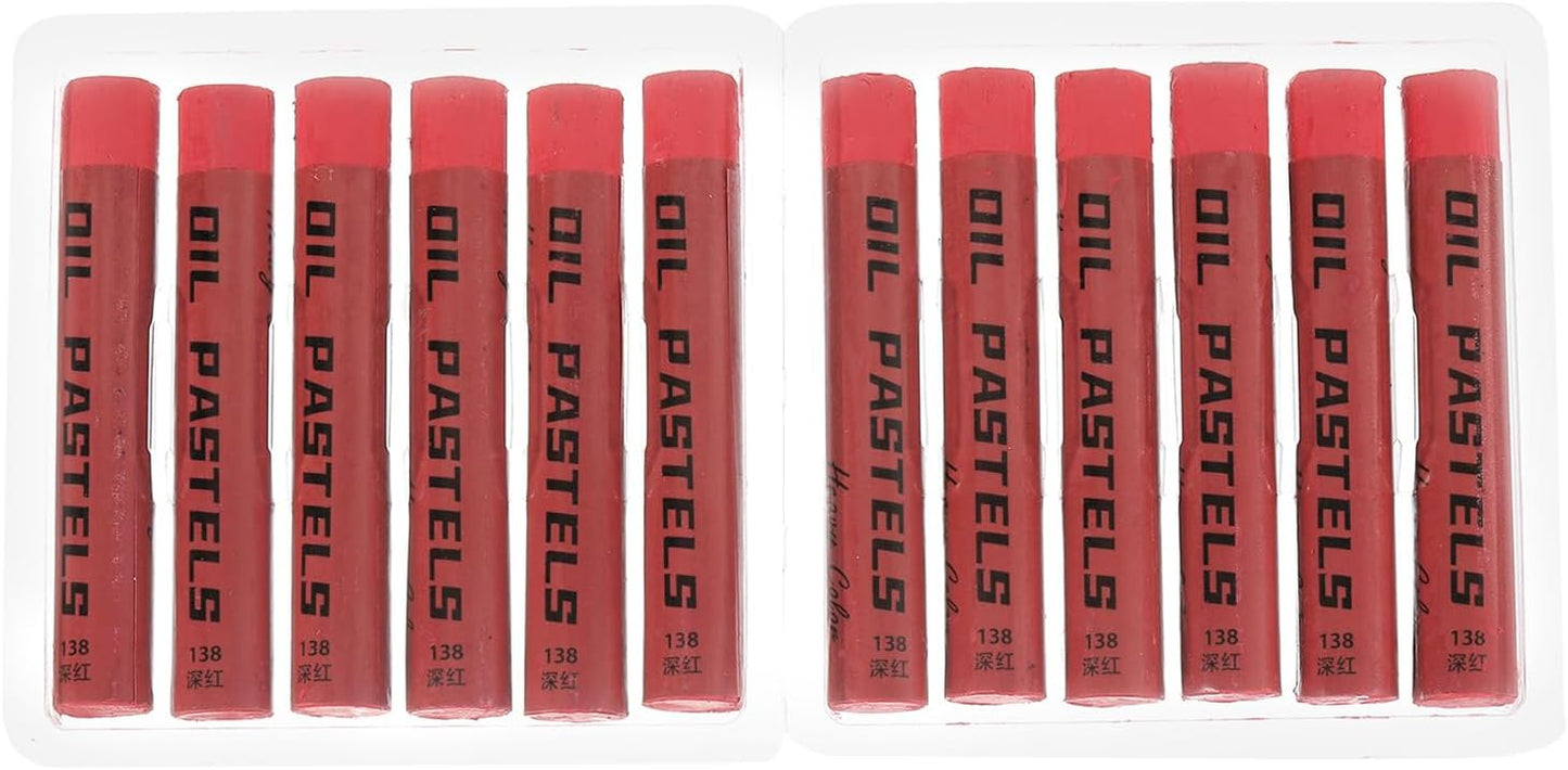 PATIKIL Red Oil Pastels, 12Pcs Soft Oil Crayons Creamy Pastels Stick Art Supplies for Art Painting Drawing Blending Graffiti for Artists Beginners