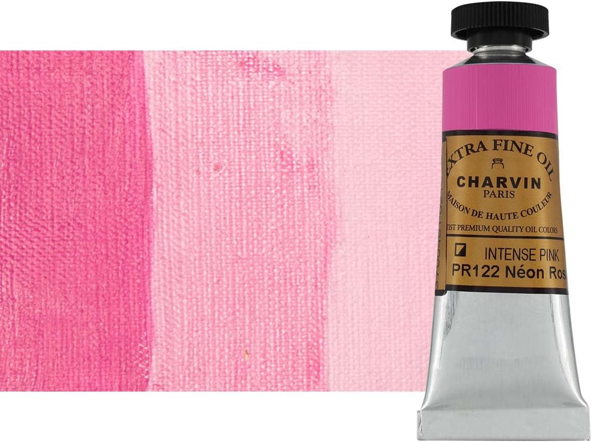 Charvin Extra Fine Oil Paint, Intense Pink 20 mL - Triple-Milled, Rich Texture, Poppy Oil-Based, Light-Fast, Handmade, Archival Quality