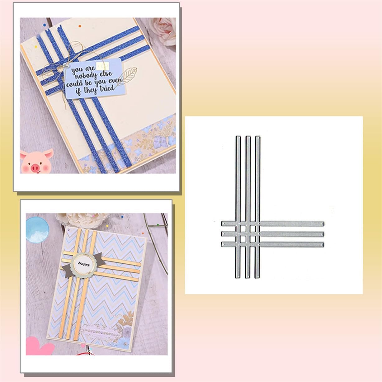 Metal Cutting Dies DIY Merry Christams Embossing Stencil Template Scrapbooking Card Making Mold Photo Album Arts Crafts Tools (Card Decor-14x10.1cm)