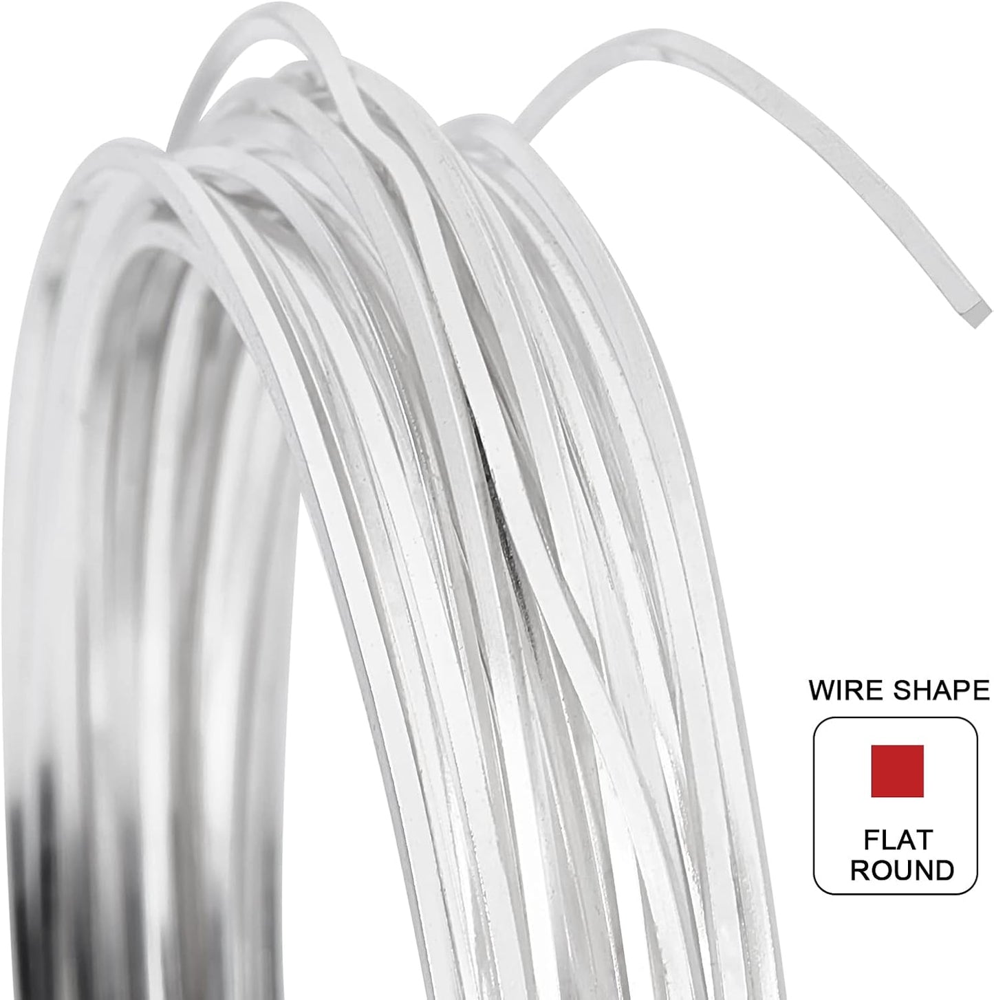 BENECREAT 20 Gauge 16 Feet Brass Square Wire, Silver Brass Wire for Jewelry Beading Craft Work