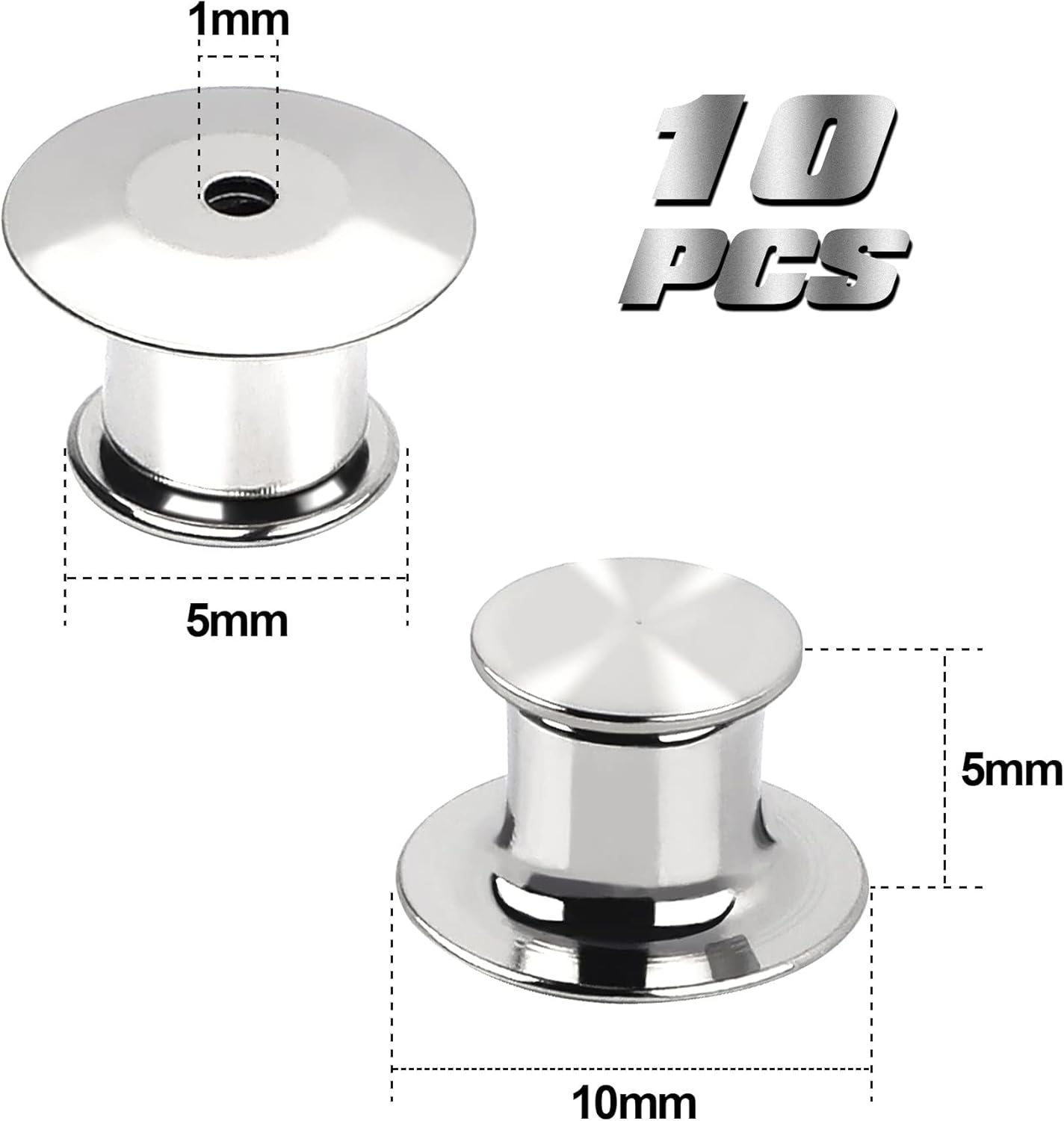 10 Pieces Metal Pin Backs Locking Pin Keepers Locking Clasp