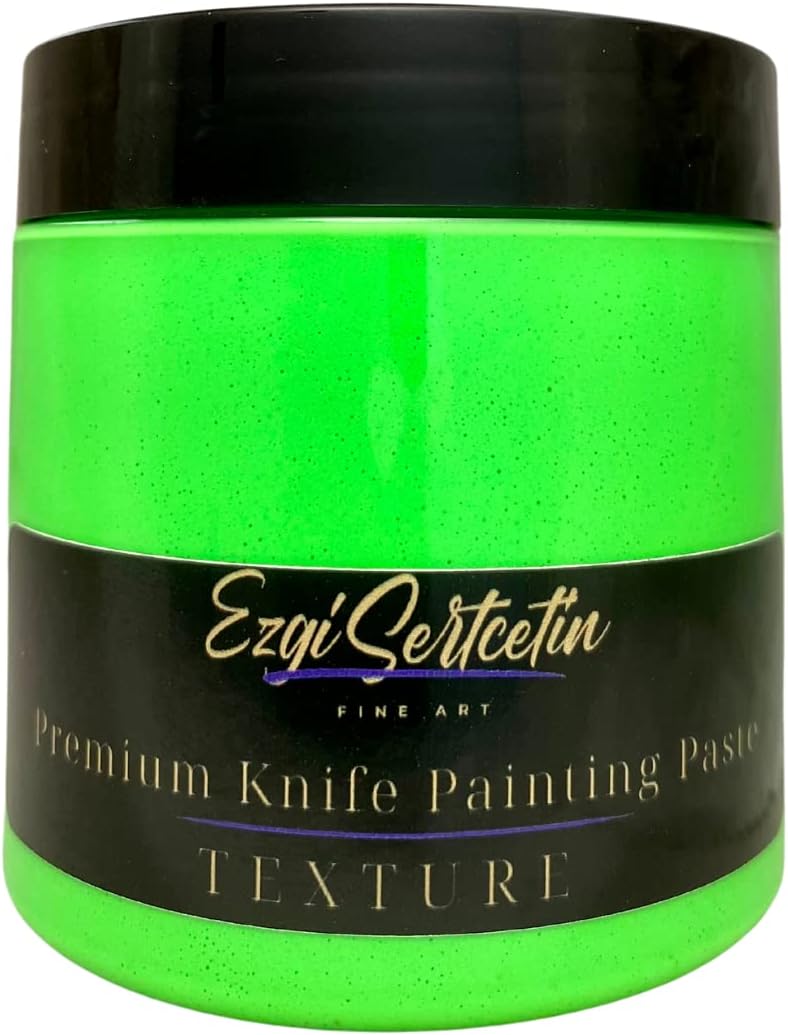 Premium Palette Knife Painting Paste|Texture Paste|Authentic Bright Colors|Ready to Use|Easy to Apply| 6oz (Neon Green)