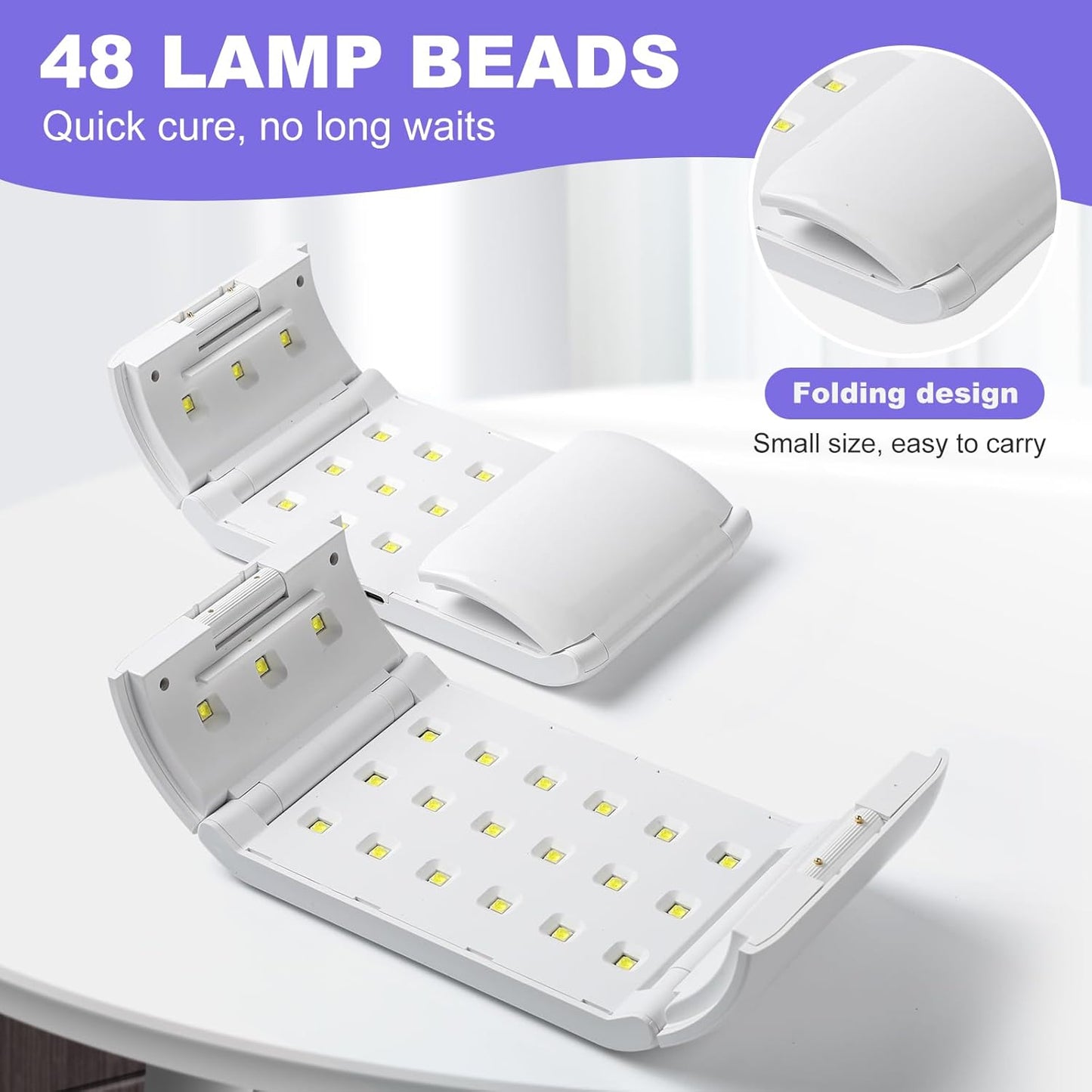 UV Light for Resin - Fast Curing UV Resin Light with Adjustable Time Setting Large Size 48W Two-Sided Portable Foldable UV Lamp with Silicone Mold Gloves