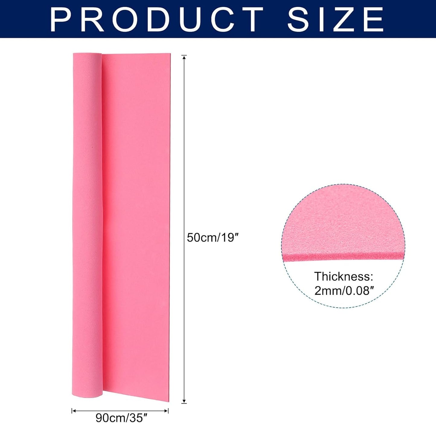 MECCANIXITY Foam Sheets Crafts 35x19 Inch 2mm EVA Craft Foam Paper Foam Sheets for Crafts Projects DIY Cosplay Modeling, Pink