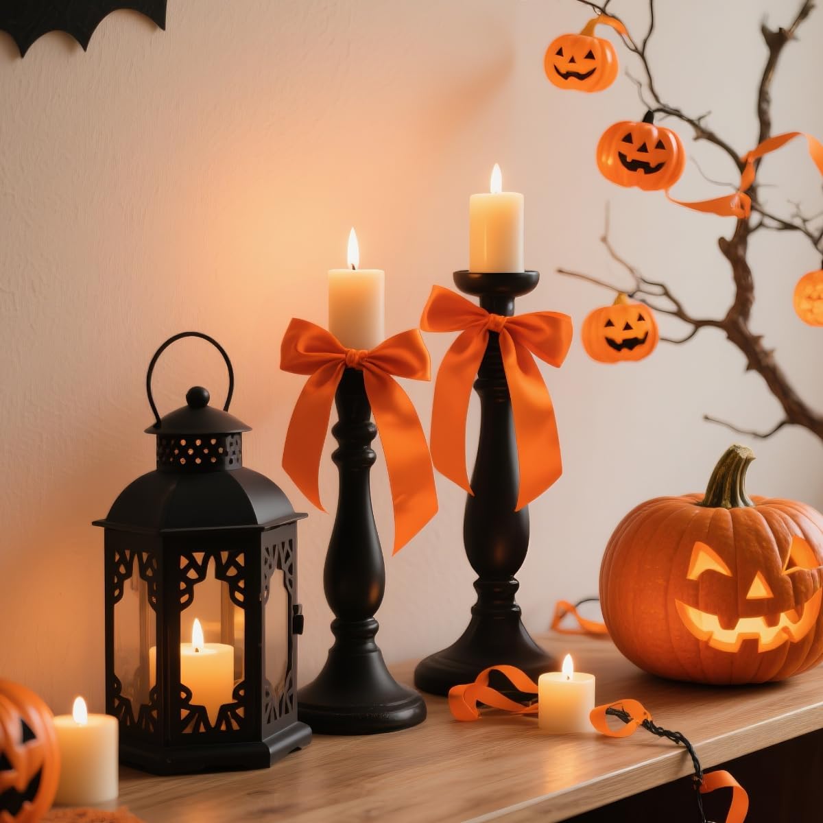 Orange Ribbon 3/8" Wide x 100 Yards, Orange Ribbon for Gift Wrapping, Halloween, Christmas, Wedding, Thanksgiving, Easter