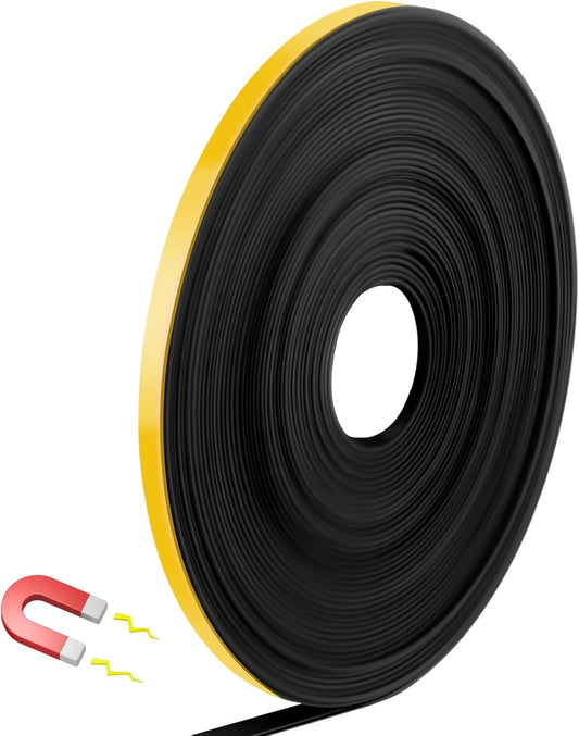 Magnetic Tape Roll Thin Strips, 1/4 Inch x 33 Feet Magnetic Board Dividers Whiteboard Graphic Decorative Tape Marking Line for Classroom Office Art Accessories(Yellow)