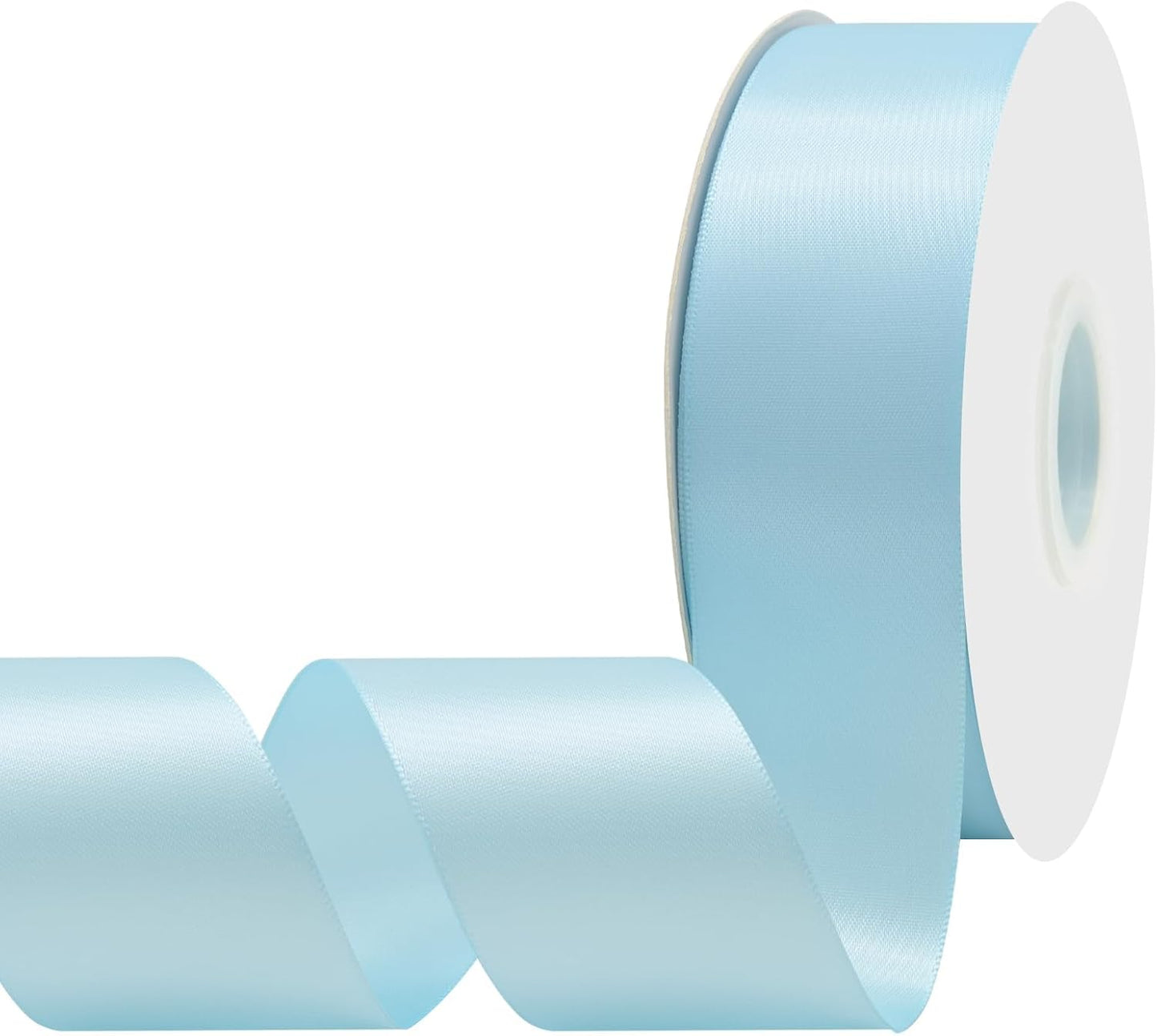 Lt.Blue Satin Ribbon 1-1/2" X 50 Yards Solid Color Double Faced Ribbons Perfect for Crafts Wedding Decor Bow Making Arts Sewing and More