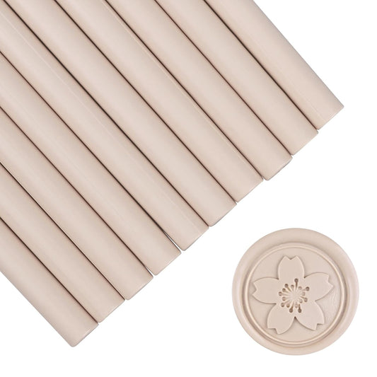 Glue Gun Sealing Wax Sticks for Wax Seal Stamp -Latte, Great for Wedding Invitations, Cards Envelopes, Snail Mails, Wine Packages, Christmas Gift Ideas, Pack of 10