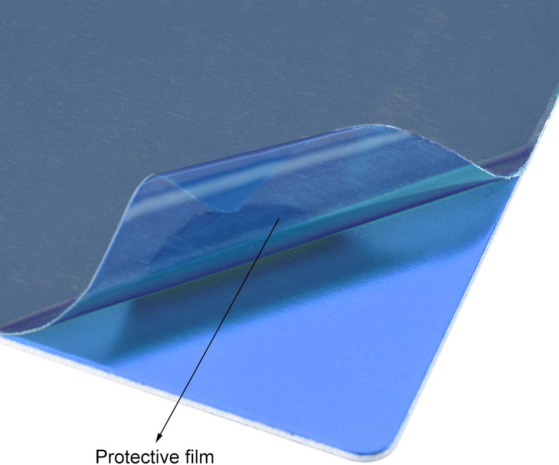 uxcell Blank Metal Card 88x53x0.8mm Anodized Aluminum Plate for DIY Laser Printing Engraving Blue 5 Pcs