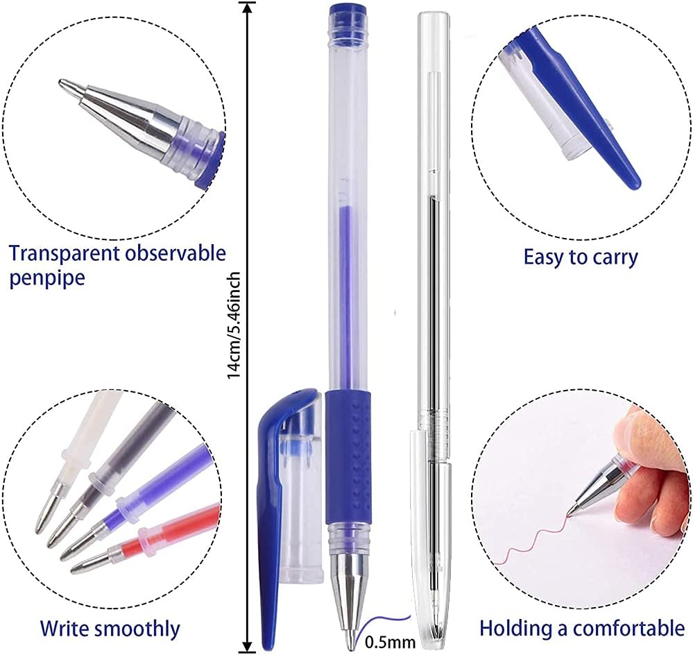 ELANE 16 Pcs Heat Erasable Fabric Marking Pens with 48 Refills, Heat Erasable Fabric Marker Set for Sewing, Quilting, and Tailoring