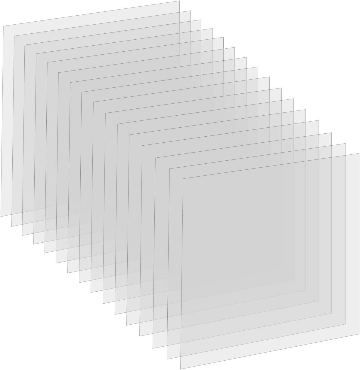 16 Pack 6 Mil Clear Mylar Stencil Sheets, 12" x 12" Blank Reusable Plastic Template Sheets for Cricut, Laser Cutting, Gyro-Cut Tool Template Material