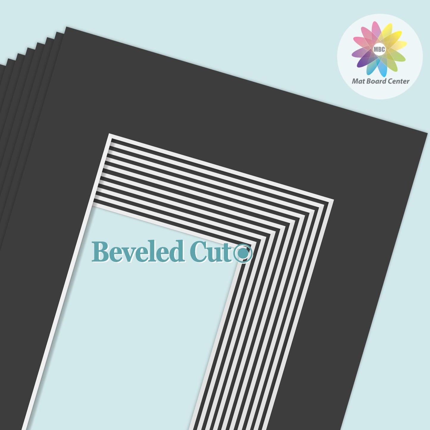 MBC MAT BOARD CENTER, 10 Pack 4x6 for 3x5 Black Picture Mats Frame Mattes, Bevel Cut, Acid Free, 4-ply Thickness