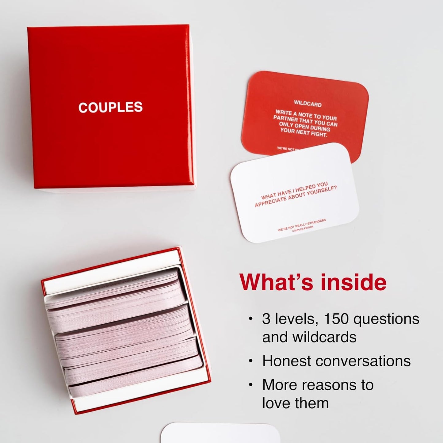 WE'RE NOT REALLY STRANGERS Couples Edition Card Game - 150 Conversation Cards for Couples - 2 Player Game for Memorable Date and Game Nights, Meaningful Games for Adults and Teens, Ages 15+, 2 Players