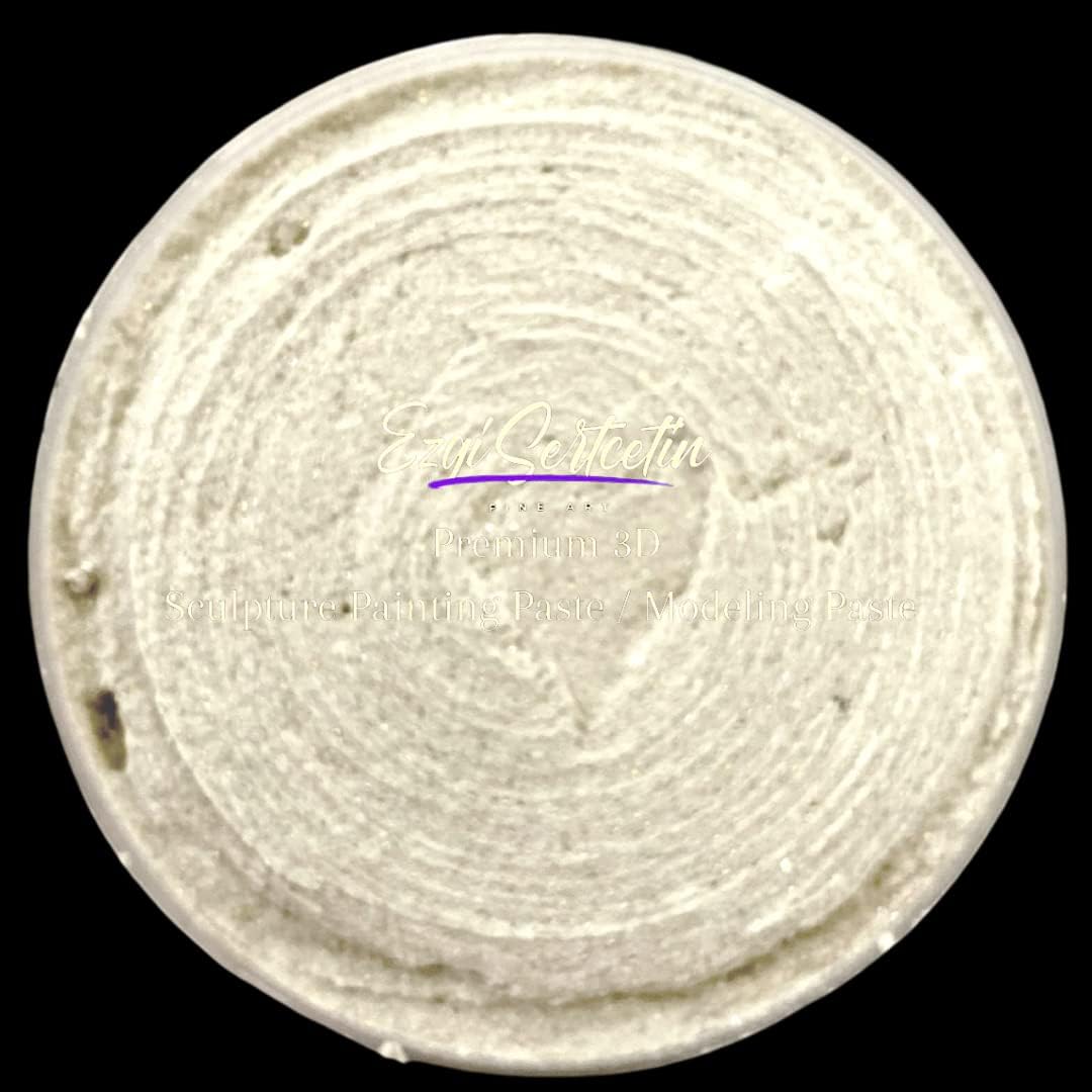 3D Sculpture Painting Paste|Texture Paste|Decorative Plaster|Ready to Use|Unique Colors|Ideal for Artwork|Stencil|Flowers|Texture|Art Relief| 6 oz (Off White)