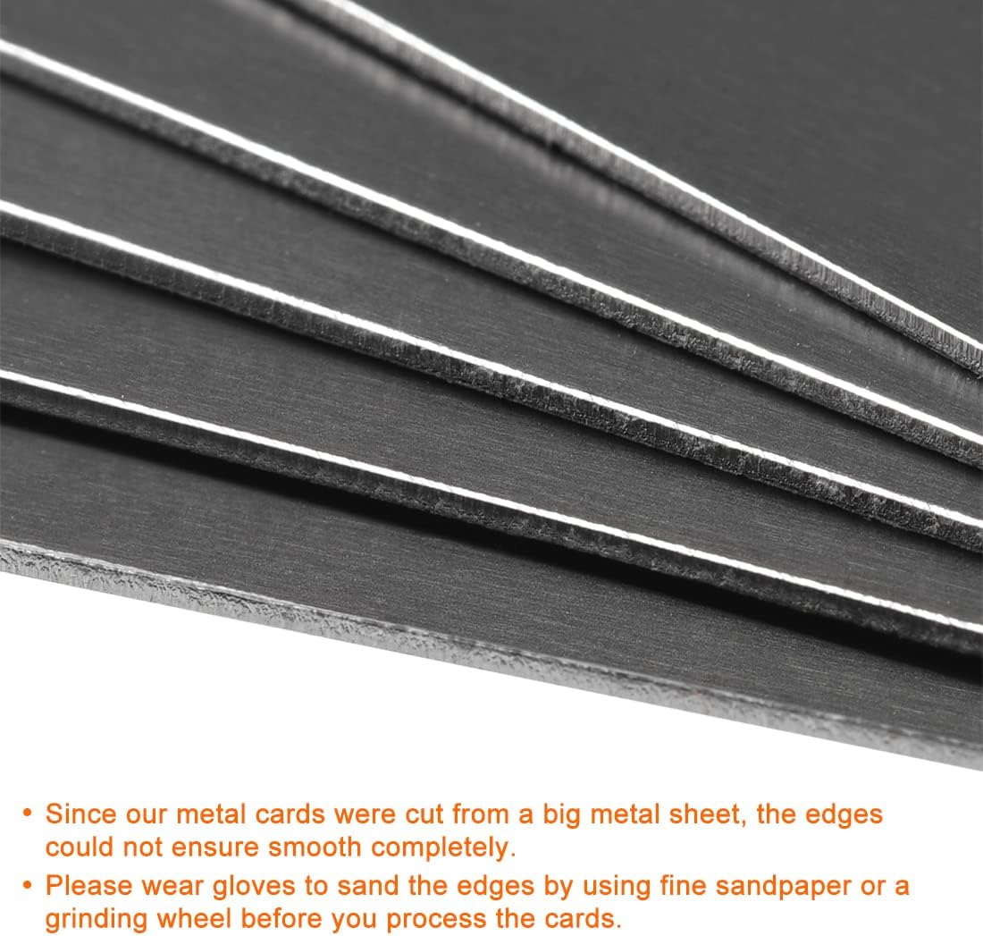 uxcell Blank Metal Card 88x53x1mm Anodized Aluminum Plate for DIY Laser Printing Engraving Black 5 Pcs