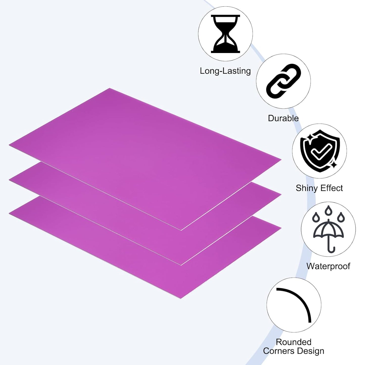 PATIKIL 6x10 Inch Anodized Aluminum Sheet Metal, 5Pcs Laser Plates Engraving Blanks 0.5MM Thin Rectangle for Crafting DIY House Laser Engraving, Purple