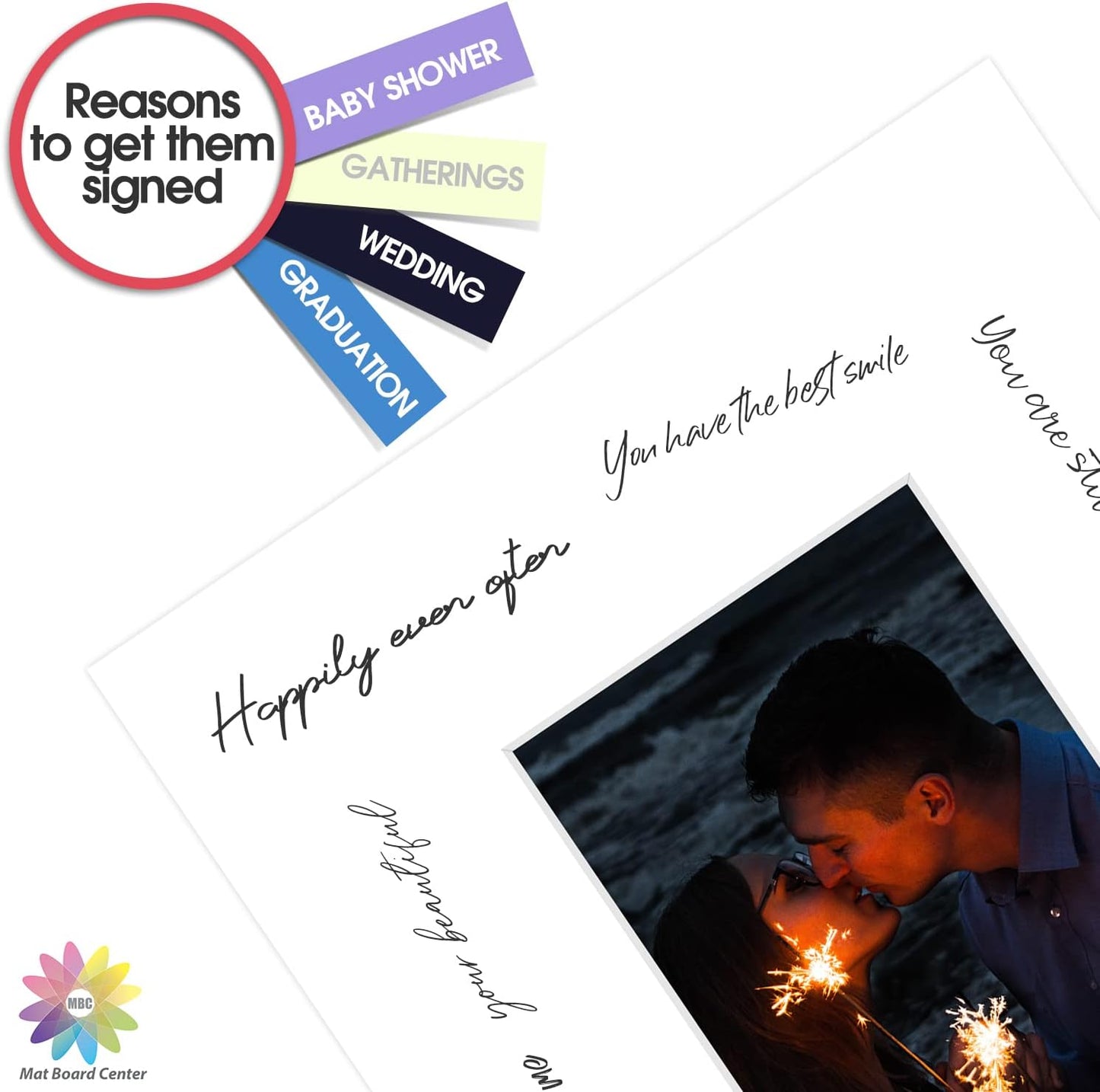 Mat Board Center, Pack of 10, 8x10 for 4x6 White Photo Picture Mats - Acid Free, 4-ply Thickness, White Core - for Pictures, Photos, Framing