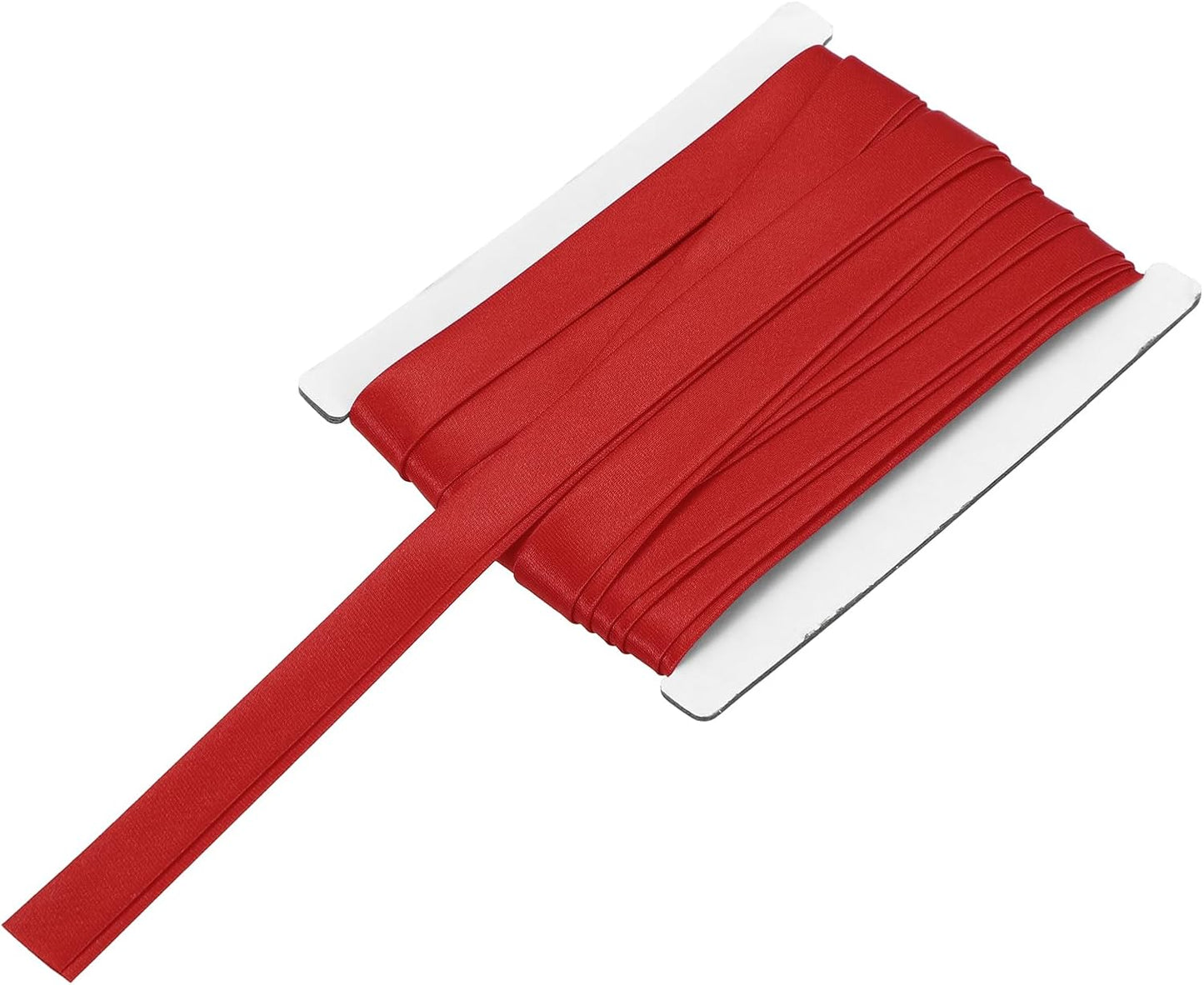 MECCANIXITY Double Fold Bias Tape for Sewing 5/8 Inch x 6 Yards Satin Pre-fold Continuous Binding Tape for Seaming Quilting Hemming Binding DIY Crafts, Red