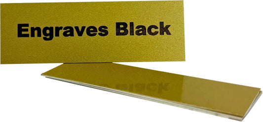 Blank Metal Plates for Laser Engraving - 4 Pack | Aluminum Sheets 0.020" Thick | CO2, Diode, Fiber Laser Compatible | Multiple Sizes & Colors (Gold (engraves black), 1x8.25 inch)