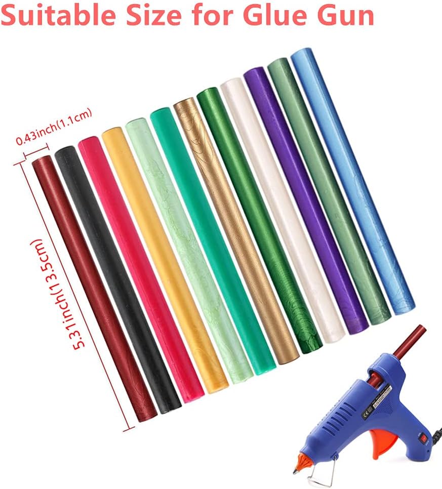 Wax Seal Sticks, Afobby 15 Pieces Glue Gun Sealing Wax Sticks for Wax Seal Stamp, Red Copper Wax Sealing Sticks for Wedding Invitations, Cards, Envelopes