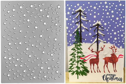 Stars Background Cutting Dies,Five Pointed Stars Die Cuts Metal Embossing Stencils Template Mould for Card Scrapbooking and DIY Craft Album Paper Card Decor