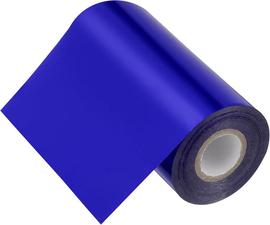 PATIKIL 5"x400Ft Hot Stamping Foil Paper, Heat Transfer Hot Stamping Paper Foil Roll for Leather DIY Logo Decor Craft Gift Package Scrapbook Card, Dark Blue