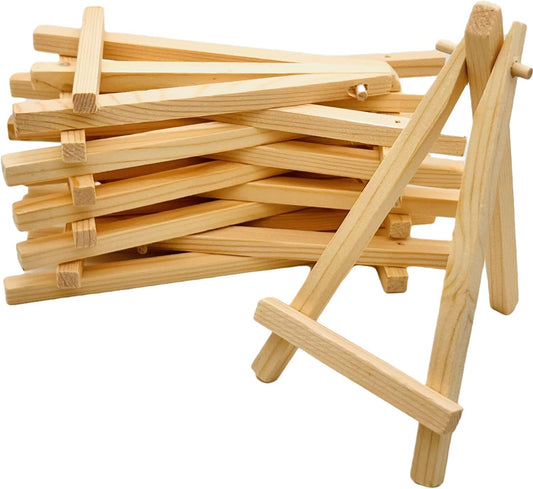 5.9 Inch Mini Wood Display Easel, 10 Pcs Tabletop Easels for Displaying Photos, Picthres