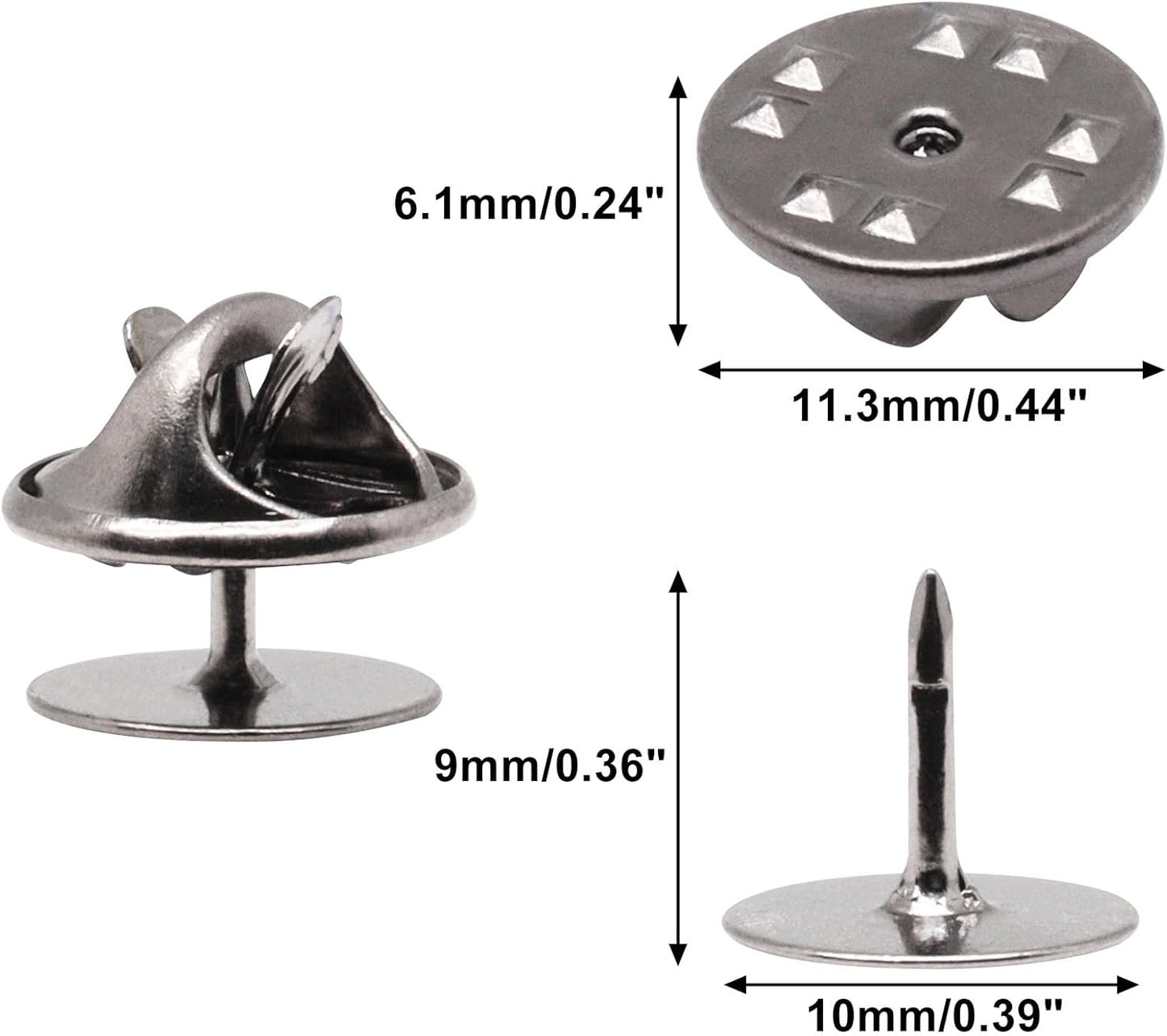 50 Set Pin Backs, Blank Pins Scatter Butterfly Clutch Pin Holder Enamel Pin Locking Backs Tie Tacks Jewelry Pin Backings Clasp for Brooch Lapel Hat Uniform Badges Tie Tack (10mm, Black)