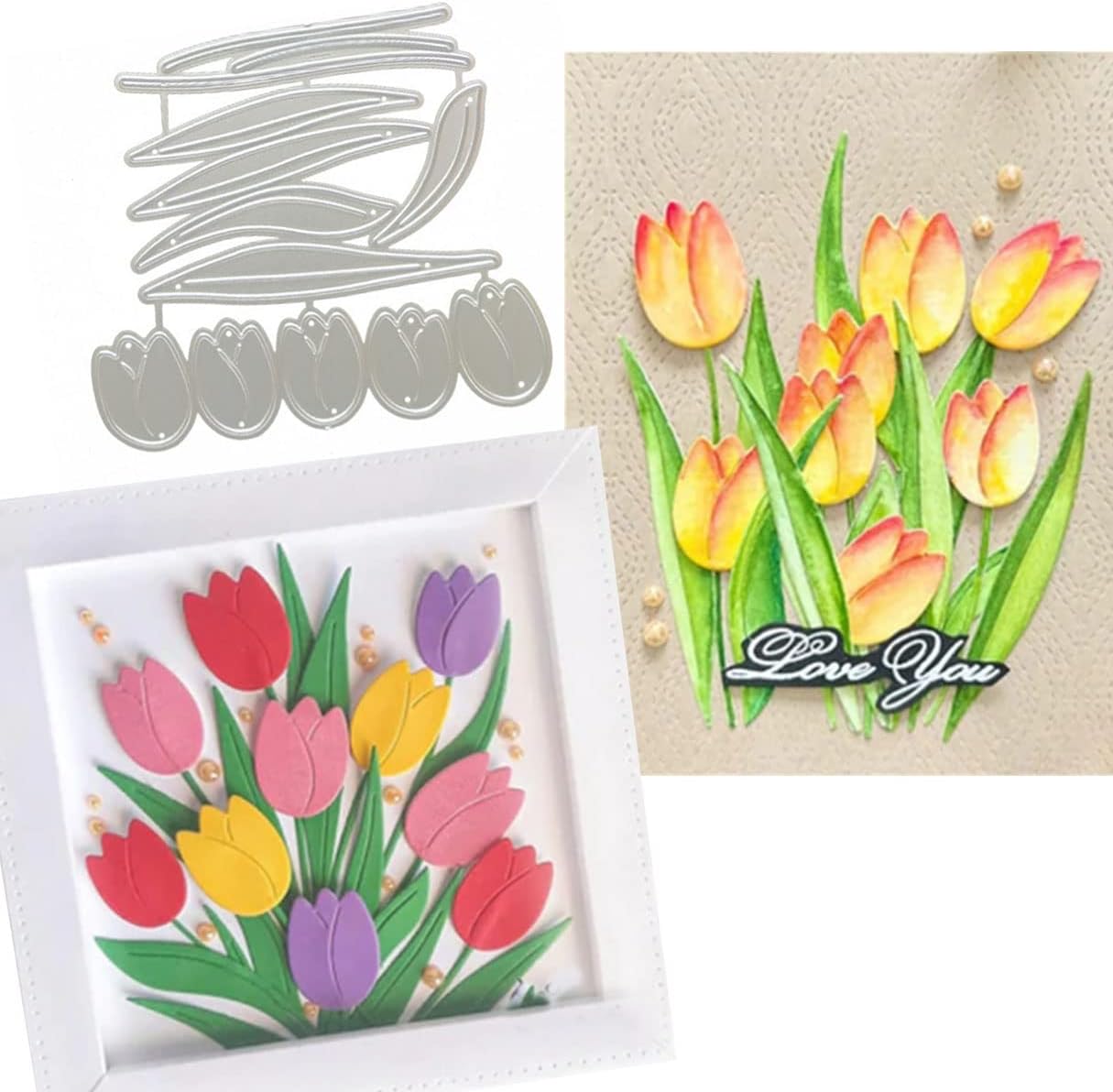 Cutting Dies Metal Stencils Scrapbooking Tools Flowers Lace Frame DIY Embossing Template for Paper Card Making Album Arts Crafts Supplies (Flower C-7.8x8.5cm)