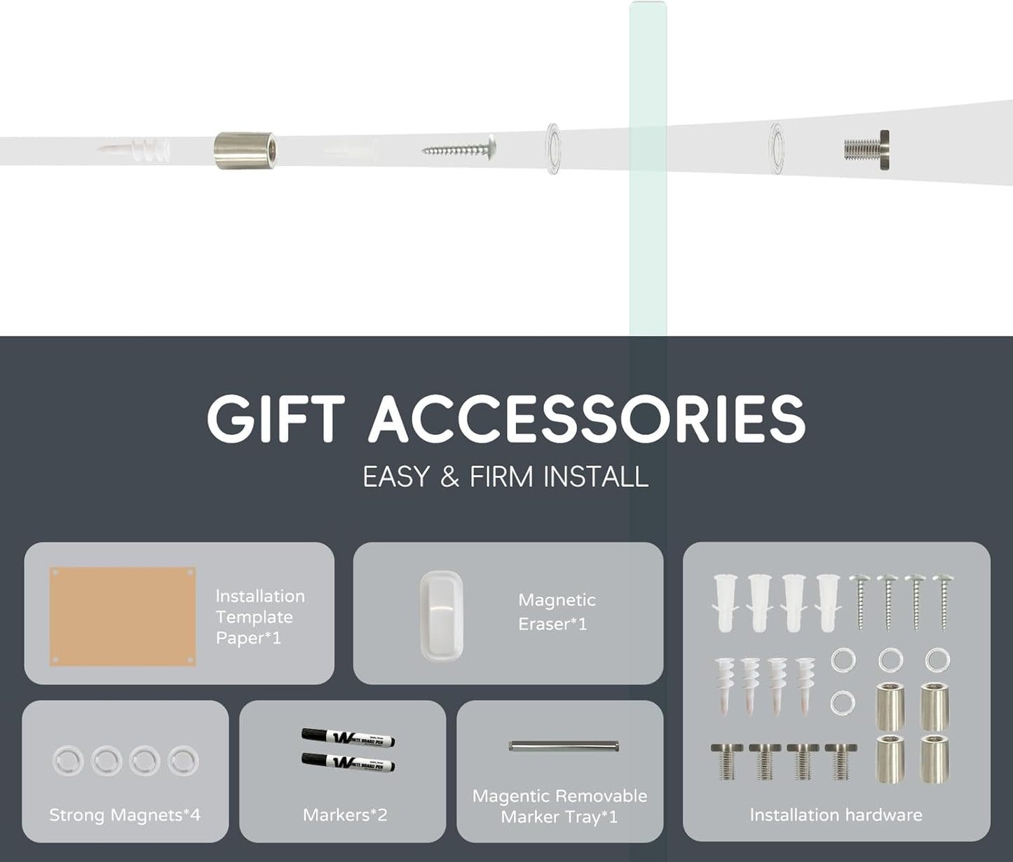 Glass Whiteboard 48 * 72Inches