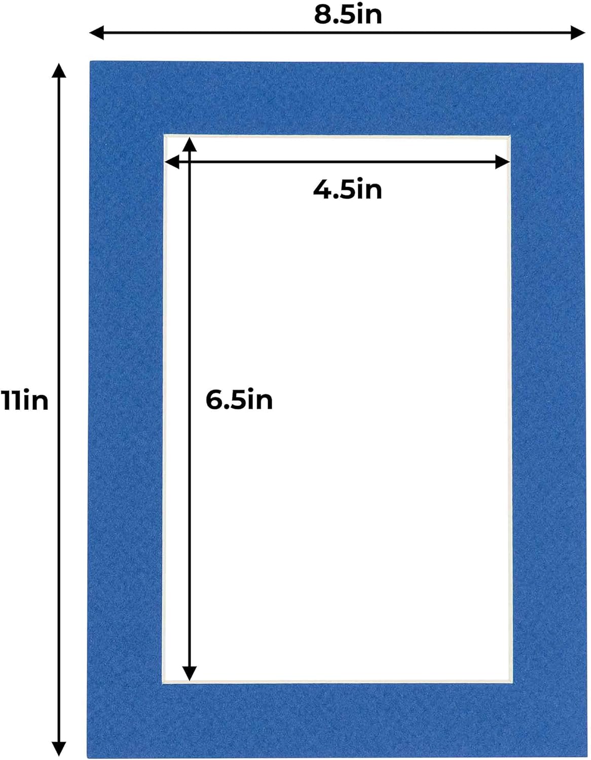 5x7 Mat for 8.5x11 Frame - Precut Mat Board Acid-Free Royal Blue 5x7 Photo Matte For a 8.5x11 Picture Frame, Premium Matboard for Family Photos, Show Kits, Art, Picture Framing, Pack of 100 Mats