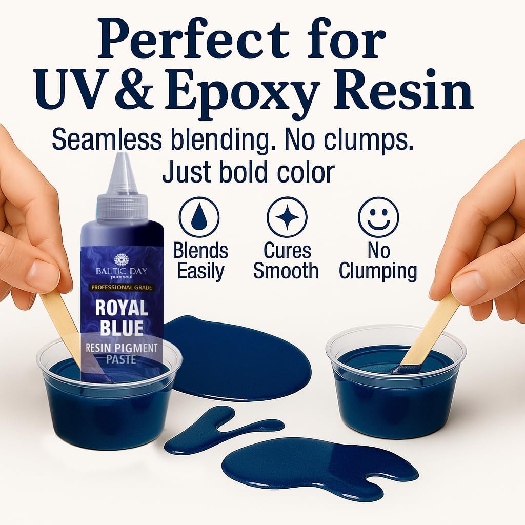 Royal Blue Epoxy Resin Pigment Paste XL (191g/6.7oz) – Opaque Epoxy Dye & High Concentration Coloring Paste, Mica Powder Alternative for Resin Art, Jewelry, Tumblers, River Tables & Crafts